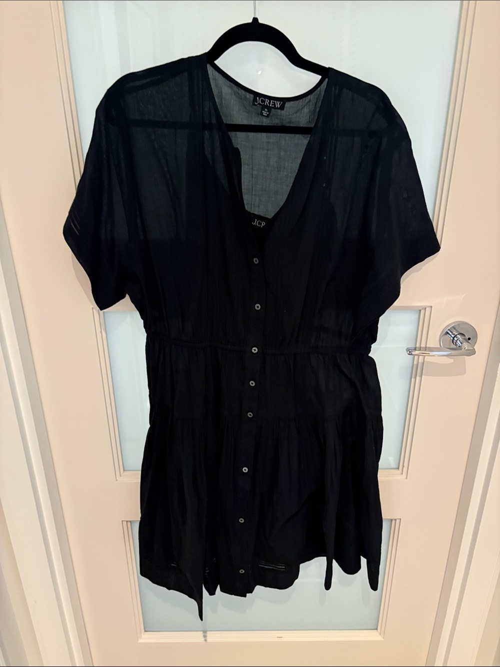 NWOT J. Crew Black Button-Front Dress with Matching Camisole